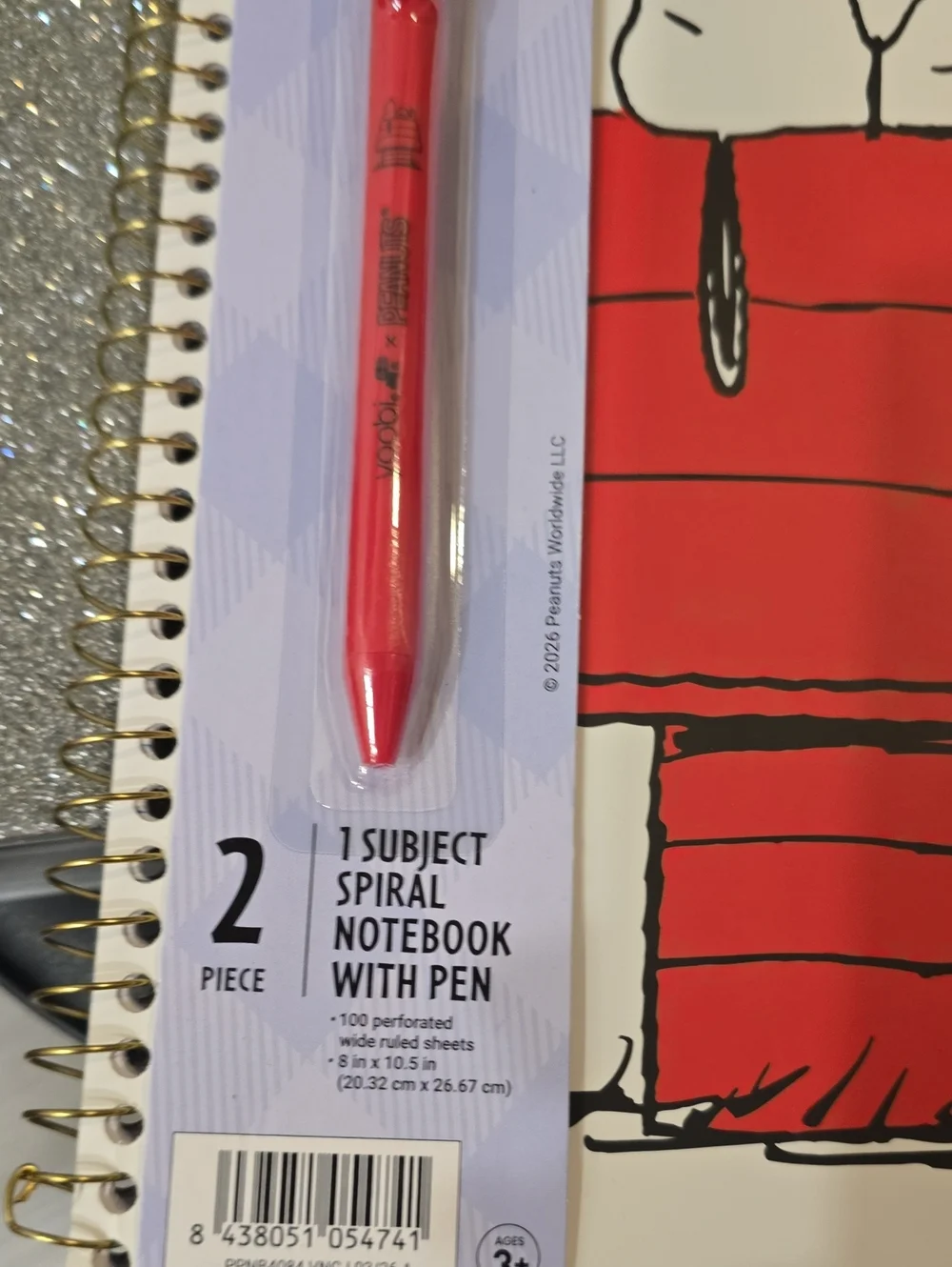 Yoobi X Peanuts Snoopy Doghouse Spiral Notebook w/Pen